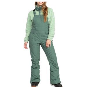 Roxy Rideout Womens Snow Bib Overall Pants XL Army Green